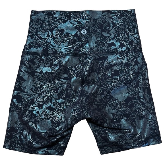Lululemon Wunder Train High-Rise Shorts 6” Foil Logo Black Size Small - Picture 2 of 5